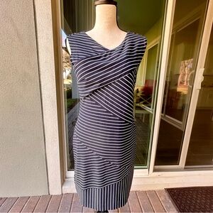 Ann Taylor Navy and White Dress Size is Medium Petite